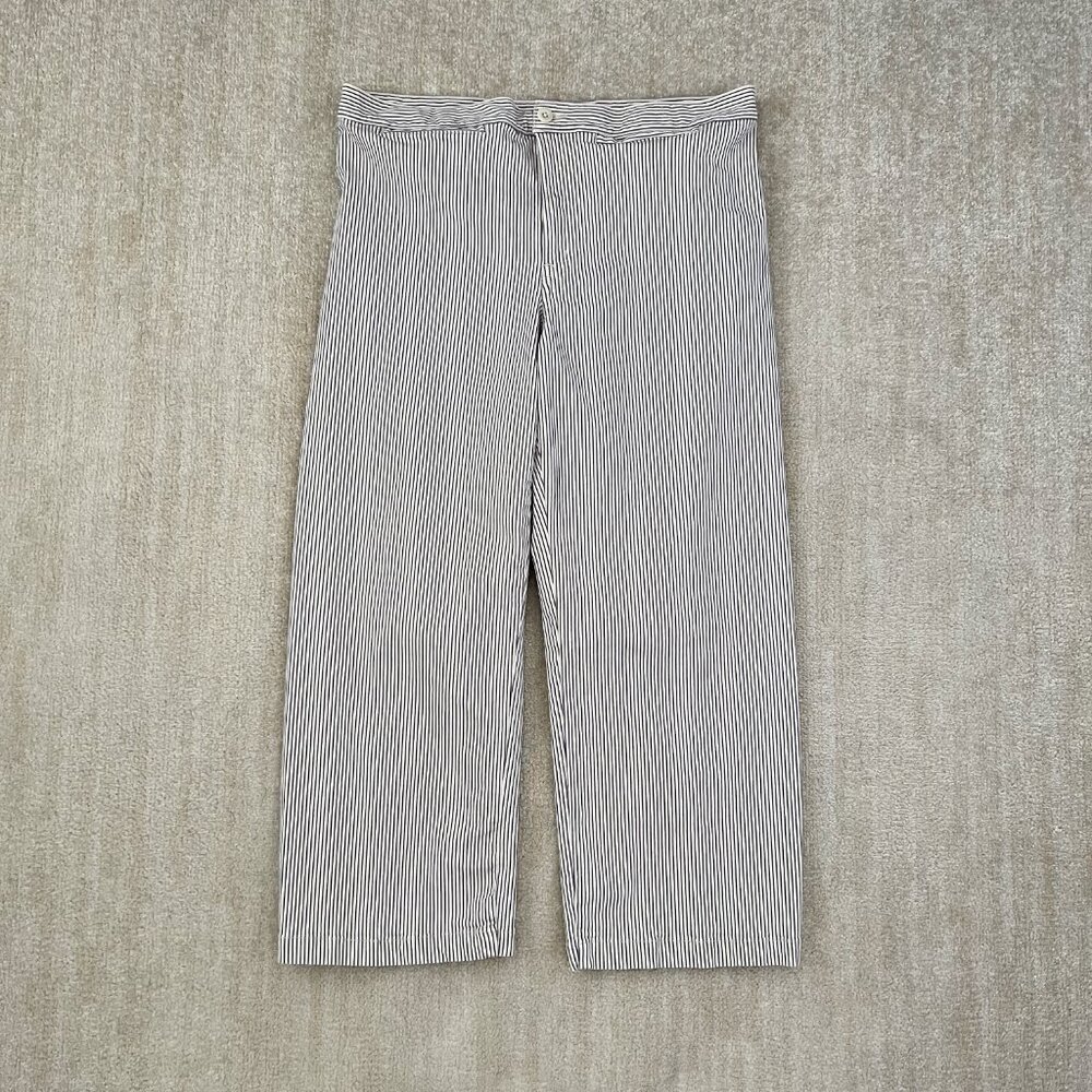 Madewell Emmett Wide Leg Crop Stripe Pants Welt Pocket 33